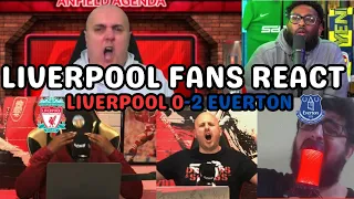 LIVERPOOL FANS ANGRILY REACT TO DERBY LOSS ! | EVERTON 2-0 LIVERPOOL | TITLE GONE?