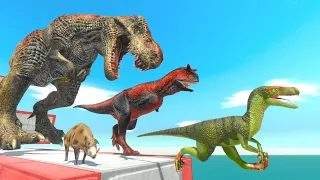 Brachiosaurus Rescue - Narrow Bridge Challenge | Animal Revolt Battle Simulator