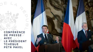 Conférence de presse du Président Emmanuel Macron et du Président de Tchéquie, Petr Pavel.