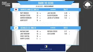 Huddersfield Cricket League - Alliance - Barkisland CC 2nd XI v Scholes CC 2nd XI