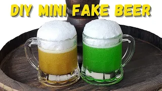 FAKE MINI BEER WITH FOAM - How To Make Mini Drinks With Resin For Display Or Photography