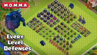 M.O.M.M.A ( Mega Pekka ) vs Every Level Defenses | Clash of Clans