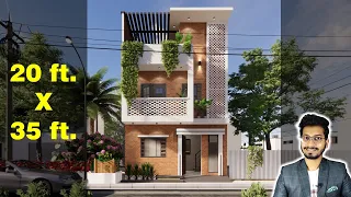 20X35 Feet House Design 3D | 77 Gaj | 700 sqft | 20*35 house design | 6X10.5 Meter  || DV Studio