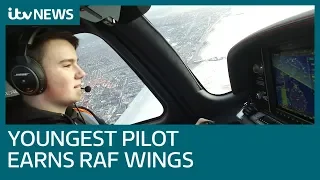 Pilot, 14, becomes youngest person to earn RAF wings | ITV News