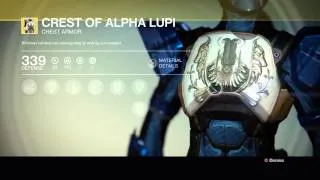 Destiny, Crest of Alpha Lupi Exotic Titan chest armour piece.