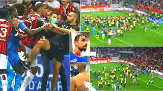 What the hell happened in Nice vs Marseille ? Throwing bottles, Pitch Invasion, Kicking players