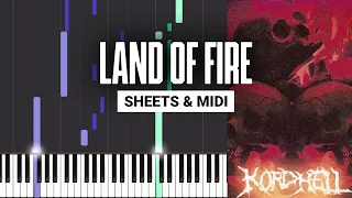 LAND OF FIRE - KORDHELL - Piano Tutorial - Sheet Music & MIDI