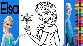 How To Colour Elsa From Frozen/coloring page/coloring book/coloring Elsa book page