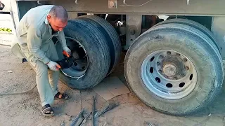 Volvo truck Tyre blasT|سعودی عرب گرمی کی وجہ سے ٹائر pardesi Ali vlogs|پھٹ گیا ہے