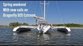 2023 Spring Weekend with New Sails on Dragonfly 920 Extreme trimaran