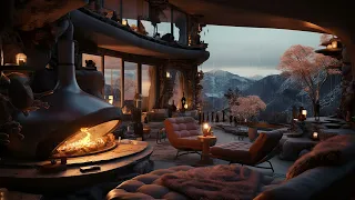 Tranquil Rainstorm & Fireplace Crackles | Mountain Haven | Relaxing Mountain Rainfall | White Noise