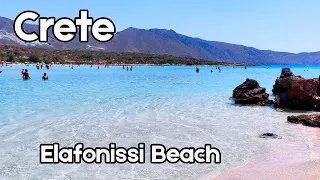 🌴 Elafonissi Beach - Crete, Greece | 4K 🇬🇷