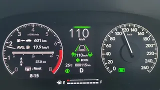 Honda Civic FE 2022 110km/h Crusing Speed RPM