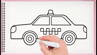 How to draw a taxi easy learn drawing step by step with draw easy