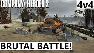 BRUTAL BATTLE! - Company of Heroes 2 - 4v4