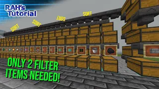 Item sorter with only 2 filter items - 1.20+ Minecraft Bedrock & Java edition