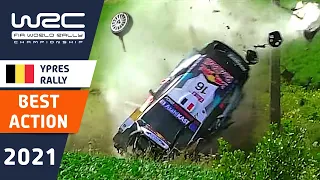 WRC Best Action : Renties Ypres Rally Belgium 2021 : Rally Crashes and Flat Out Action!