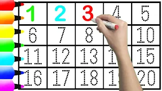 Let's learn to read and write numbers 1 to 20 easily step-by-step for kids