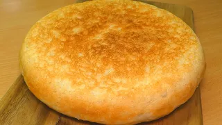 【Super Easy】 Frying Pan Bread (No Oven, No Knead, No Eggs) | No need to touch the dough!