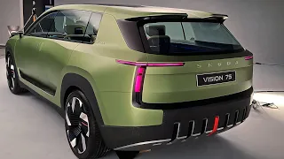 Skoda VISION 7S 2024 Electric SUV With 3 Rows of Seats for Up To 7 Passengers Interior And Exterior