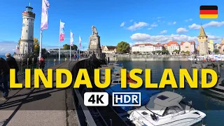 😍 LINDAU ISLAND on Lake Constance Germany - Walking Tour through the Town in Bavaria (4k 60fps UHD)