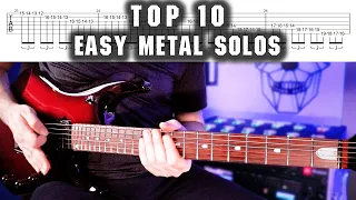 Top 10 Easy Metal Guitar Solos | With Tabs