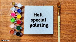 Holi Special Drawing / Holi Drawing Easy / Holi Painting / Happy holi drawing for beginners