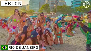 🇧🇷 RIO DE JANEIRO BEST BEACH and Nightlife, LEBLON DISTRICT. Complete Sunny Day | Brazil 2021