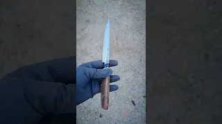 кованый нож- универсал с руеоятью из стабилизированного дерева #knife #кованыйнож #ножручнойработы