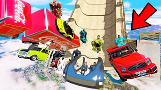 GTA 5: AVENGERS ARMY vs SUPER MEGA RAMP JUMP CHALLENGE! #4