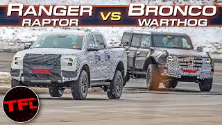 The Next 2023 Ford Ranger Raptor Caught Testing with the New Bronco Warthog in the Wild!