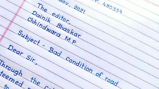 letter to editor // letter to editor format // letter to editor for bad condition of road //