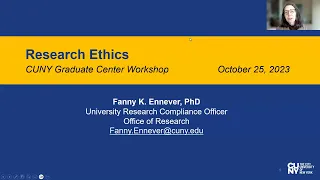 Research Ethics Webinar - Fall 2023