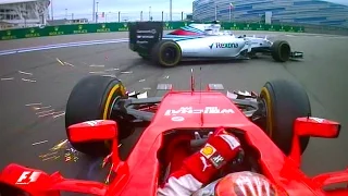 Raikkonen & Bottas Collide, 2015 Russian Grand Prix | F1 Classic Onboard