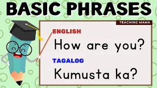 BASIC PHRASES | English - Tagalog | Learning Video | Teaching Mama