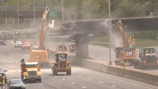 Crews working to clean up damage from I-95 crash in CT