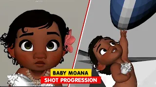 MOANA | Baby Moana meets the Ocean Shot Progression | Animation Breakdown | 3D Animation Internships