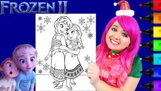Coloring Frozen 2 Elsa & Anna Young Kids Disney Coloring Page Prismacolor Markers | KiMMi THE CLOWN