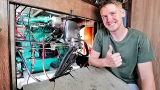Fitting and Starting a 50 YEAR OLD Marine Diesel Engine with BASIC tools | Wildlings Sailing
