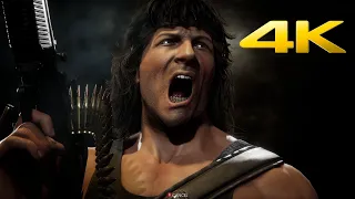 Rambo All Skins, Gears, Intros & Victory Poses - Mortal Kombat 11 (4K 60FPS)