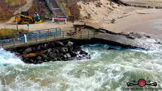 Riverwalk Being Washed Away Getting Hit With 50MPH Winds Music 4K Done Footage