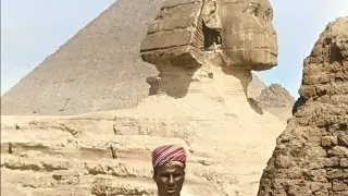 Sphinx and Great Pyramid of Giza 1897: 4K 60 FPS A.I. Colorized old Vintage Film Restoration