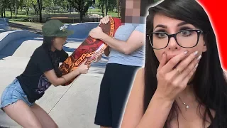 CRAZY LADY TRIES TO STEAL KIDS SKATEBOARD