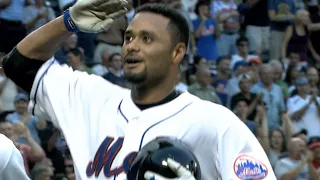 Santana hits his first career home run in 2010