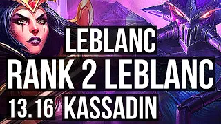 LEBLANC vs KASSADIN (MID) | Rank 2 LeBlanc, 7/1/12 | TR Challenger | 13.16