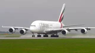 POWERFUL Emirates Airbus A380 [A6-EOV] Close Up Takeoff from Manchester Airport [Full HD]