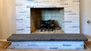 Fireplace brick stain makeover