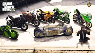GTA 5 - Stealing Luxury Super Bikes with Franklin! | (Real Life Cars #30)
