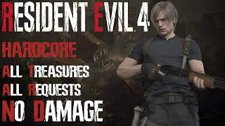 Resident Evil 4 Remake: "No Damage" All Treasures & Requests Hardcore Difficulty Walkthrough (PS5)