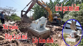 Xe cuốc phá hai cái mả lấy kim tĩnh di dời ngày tết thanh minh